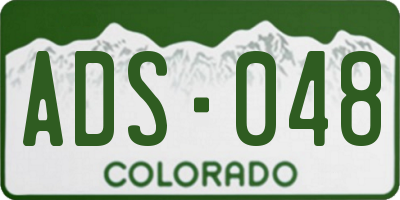 CO license plate ADS048