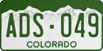 CO license plate ADS049