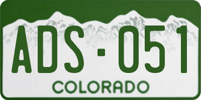 CO license plate ADS051