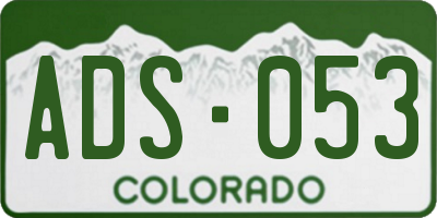 CO license plate ADS053