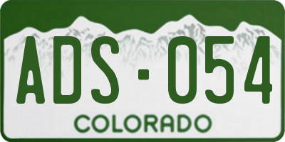 CO license plate ADS054