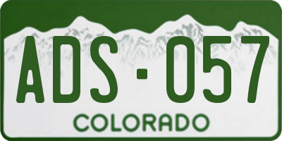CO license plate ADS057