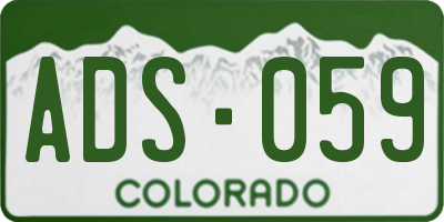 CO license plate ADS059