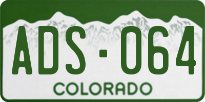 CO license plate ADS064