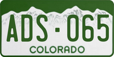 CO license plate ADS065