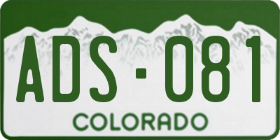 CO license plate ADS081