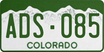 CO license plate ADS085