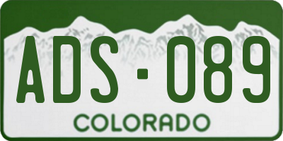 CO license plate ADS089