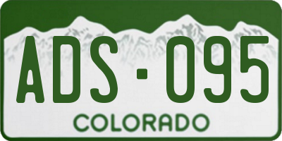 CO license plate ADS095