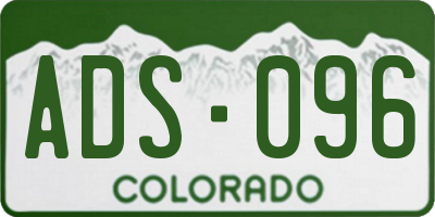 CO license plate ADS096