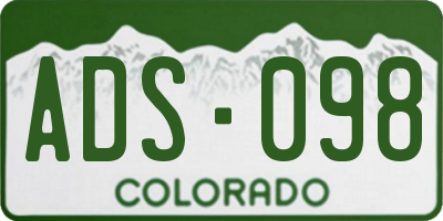 CO license plate ADS098