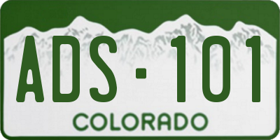 CO license plate ADS101