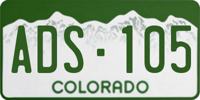 CO license plate ADS105