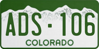 CO license plate ADS106