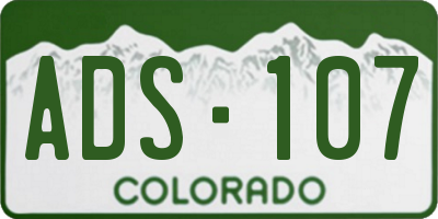 CO license plate ADS107