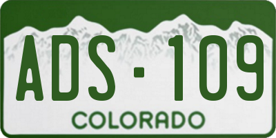 CO license plate ADS109