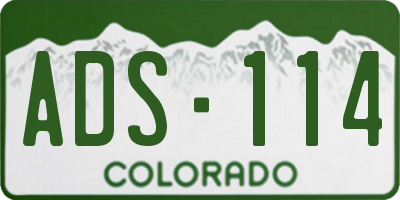 CO license plate ADS114