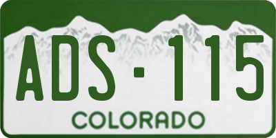 CO license plate ADS115