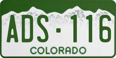 CO license plate ADS116