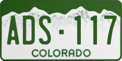 CO license plate ADS117