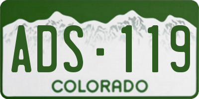 CO license plate ADS119