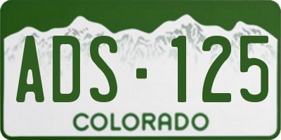 CO license plate ADS125
