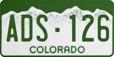 CO license plate ADS126