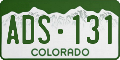 CO license plate ADS131