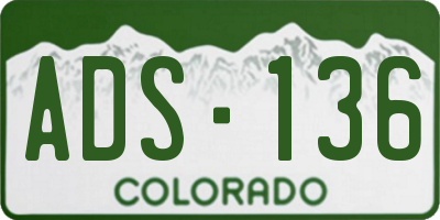CO license plate ADS136