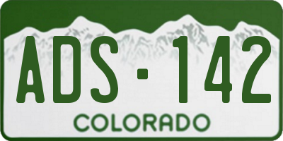 CO license plate ADS142