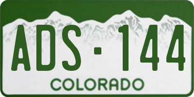 CO license plate ADS144