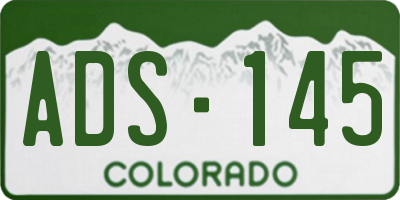 CO license plate ADS145