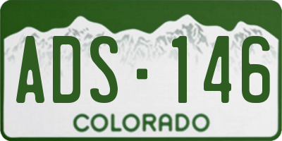 CO license plate ADS146