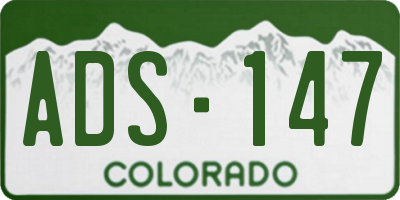 CO license plate ADS147
