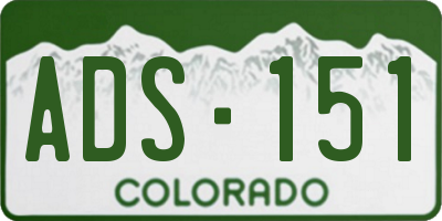 CO license plate ADS151