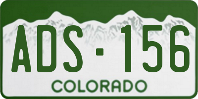 CO license plate ADS156