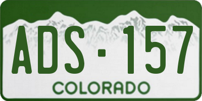 CO license plate ADS157