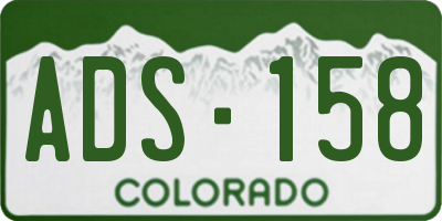 CO license plate ADS158