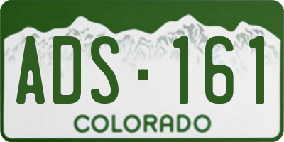 CO license plate ADS161