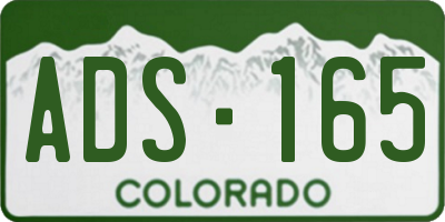 CO license plate ADS165
