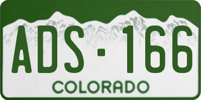 CO license plate ADS166