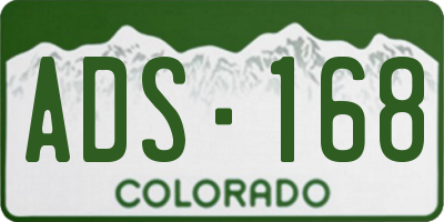 CO license plate ADS168