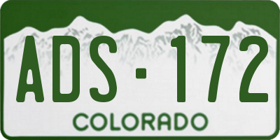 CO license plate ADS172