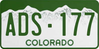 CO license plate ADS177