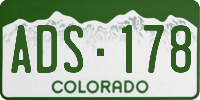 CO license plate ADS178