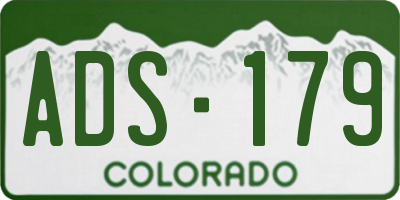 CO license plate ADS179
