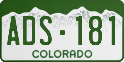 CO license plate ADS181