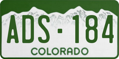 CO license plate ADS184