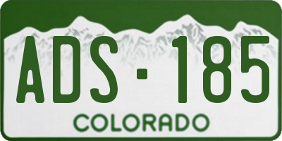 CO license plate ADS185