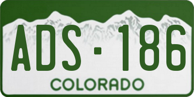 CO license plate ADS186
